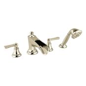 Brizo Rook Deck / Wall Mounted Roman Tub Filler with Built-In Diverter - Includes Hand Shower - Less Handles Brilliance Polished Nickel