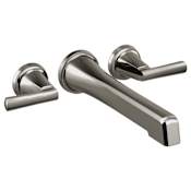 Brizo Levoir Wall Mounted Widespread Tub Filler - Less Handles and Rough In Brilliance Black Onyx