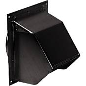 Broan 6" Round Duct Black Wall Cap with Damper Black