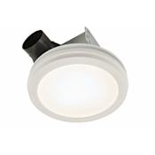 Broan 80 CFM 0.8 Sone Ceiling Mounted Exhaust Fan with Round Flat Panel LED Light White