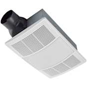 Broan 110 CFM 2 Sone Ceiling Mounted Bath Fan with Light and Heater White