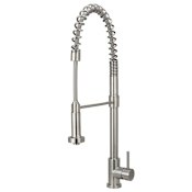 Build Essentials 1.8 GPM Pre-Rinse Kitchen Faucet - Solid T304 Stainless Steel Construction Brushed Stainless