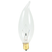 Bulbrite 25 Watt Dimmable CA10 Candelabra (E12) Incandescent Bulb- 220 Lumens and 2700K Clear