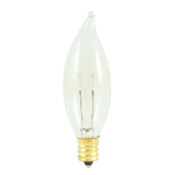 Bulbrite 25 Watt Dimmable CA8 Candelabra (E12) Incandescent Bulb- 220 Lumens and 2700K Clear