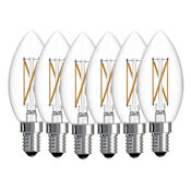 Bulbrite Pack of (6) 4.1 Watt Dimmable B11 Candelabra (E12) LED Bulbs- 400 Lumens, 4000K, and 80CRI Clear