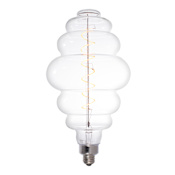 Bulbrite Whimsical LED Grand Beehive Shaped Oversized Dimmable Light Bulb, 60 Watt Equivalent, Medium Base (E26), 2200K, and 95CRI Clear