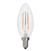 Bulbrite Pack of (4) 4 Watt Dimmable B11 Candelabra (E12) LED Bulbs - 350 Lumens, 2700K, and 90CRI Clear