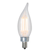 Bulbrite Pack of (4) 4.5 Watt Vintage Edison Dimmable CA10 Candelabra (E12) LED Bulbs - 350 Lumens, 2700K, and 90CRI Clear