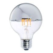 Bulbrite Pack of (2) 5 Watt Dimmable G25 Medium (E26) LED Bulbs - 450 Lumens, 2700K, and 90CRI Half Chrome