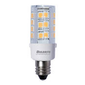 Bulbrite Pack of (2) 4.5 Watt Dimmable T4 Candelabra (E12) LED Bulbs - 400 Lumens, 3000K, and 80CRI Clear