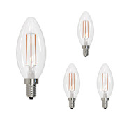 Bulbrite Pack of (4) 5 Watt Dimmable Candelabra (E12) LED Bulbs- 500 Lumens, 2700K, and 80CRI Clear