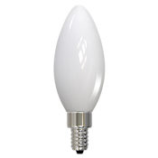 Bulbrite Pack of (4) 5 Watt Dimmable B11 Candelabra (E12) LED Bulbs - 500 Lumens, 2700K, and 80CRI Milky