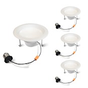 Bulbrite 4" Integrated LED Open Recessed Trim White