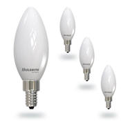 Bulbrite Warm Dim 5 Watt Dimmable B11 Candelabra (E12) LED Bulb- 500 Lumens, 1800K, 3000K, and 90CRI - 4-Pack Milky