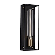 Buster + Punch Caged Wet 20" Tall Outdoor Wall Sconce Black / Brass