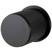 Buster + Punch Cross Luxury Industrial Diamond Knurl Interior Passage Door Knob Set with Round Rose and 2-3/8" Backset Black