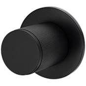Buster + Punch Linear Luxury Industrial Straight Knurl Interior Passage Door Knob Set with Round Rose and 2-3/4" Backset Welders Black