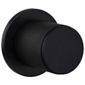 Buster + Punch Linear Luxury Modern Industrial Non Turning One Sided Single Straight Knurl Dummy Door Knob with Round Rose Welders Black