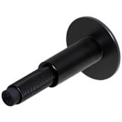 Buster + Punch Cross 3-3/4" Baseboard Mounted Modern Industrial Bespoke Designer Diamond Knurled Rigid Door Stop with Rubber Tip and B+P Insignia Black