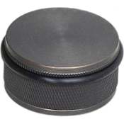Buster + Punch Cross 2" Wide Round 1" Tall Floor Mounted Luxury Designer Diamond Knurled Solid Brass Puck Door Bumper Stop with Rubber Bumper Ring Smoked Bronze