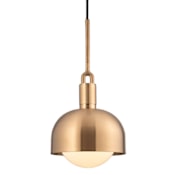 Buster + Punch Forked 10" Wide LED Mini Pendant Brass / Opal