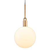 Buster + Punch Forked 14" Wide LED Pendant Brass / Opal