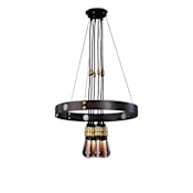 Buster + Punch Hero 6 Light 23" Wide Ring Chandelier Brass / Graphite