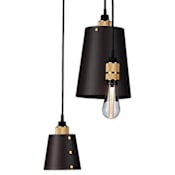 Buster + Punch Cross 3 Light 9" Wide Suspension Multi Light Pendant Brass / Graphite