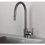 Buster + Punch Linear 1.74 GPM Single Hole Pull Down Kitchen Faucet Gun Metal