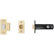 Buster + Punch Tubular Privacy Door Latch Only for 2-3/4" Backset - For Interior Privacy Doors Brass