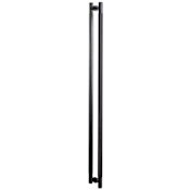 Buster + Punch Cross Pair of (2) - 28-1/2" Center to Center Luxury Diamond Knurl Back to Back Sliding / Swinging Door / Closet Pull Set Black