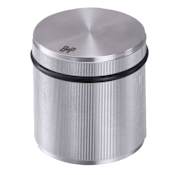 Buster + Punch Linear 2-1/2"W Free Standing Moveable Luxury Modern Industrial Weighted Door Stop with Straight Ridged Knurling - Solid Stainless Steel Steel