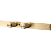 Buster + Punch Cross Pack of (2) - 13/16" Luxury Industrial Diamond Knurl Solid Brass Cylindrical Button Cabinet / Drawer / Furniture Knobs with Offset Backplates and Torx Screws Brass
