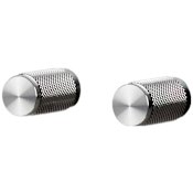 Buster + Punch Cross Pack of (2) - 13/16" Luxury Industrial Diamond Knurl Solid Stainless Steel Cylindrical Button Cabinet / Drawer / Furniture Knobs Steel