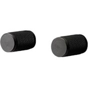 Buster + Punch Cross - Pack of (2) - 13/16" Bespoke Industrial Diamond Knurl Solid Brass Button Cabinet / Drawer / Furniture Knobs Smoked Bronze