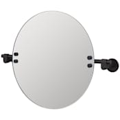 Buster + Punch Cast 21-1/16"W x 15-3/4"H Circular Flat Frameless Wall Mounted Bathroom Mirror Welders Black