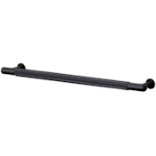 Buster + Punch Linear 12-13/16" Center to Center Luxury Industrial Straight Knurl Barrel Cabinet Bar Handle / Drawer Bar Pull Black