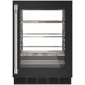 Cafe 24 Inch Wide 126 Can Capacity Energy Star Rated Beverage Center with Brushed Stainless Steel Handle Matte Black / Brushed Stainless