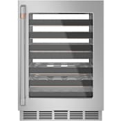 Cafe 24 Inch Wide 46 Bottle Capacity Built-In/Free Standing Wine Cooler Stainless Steel / Brushed Stainless