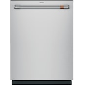 Cafe 24 Inch Wide 16 Place Setting Built-In Top Control Dishwasher with 6 Wash Cycles, Nylon Coated Racks, Presoak + Sanitize and WiFi Stainless Steel