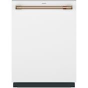 Cafe 24 Inch Wide 16 Place Setting Built-In Top Control Dishwasher with Dual Convection Ultra Dry, LED Lighting, and Ultra Wash Top Rack Matte White