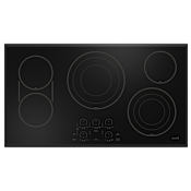 Cafe 36 Inch Wide 5 Burner Electric Cooktop with Power Boil on Two Tri-Ring Elements Black