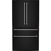 Cafe 36 Inch Wide 28.7 Cu. Ft. Energy Star Certified French Door Refrigerator with Dual-Dispense AutoFill Pitcher and Convertible Drawer Matte Black / Brushed Stainless
