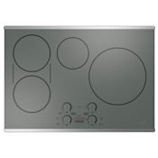 Cafe 30 Inch Wide 4 Burner Induction Cooktop with Chef Connect Stainless Steel