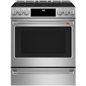 Cafe 30 Inch Wide 5.7 Cu. Ft. Slide In Induction Range with Warming Drawer and Convection Stainless Steel / Brushed Stainless
