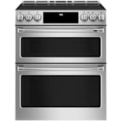 Cafe 30 Inch Wide 7 Cu. Ft. Slide In Double Oven Induction Range with Convection Stainless Steel / Brushed Stainless