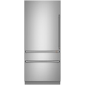 Cafe 36 Inch Wide 20.2 Cu. Ft. Bottom Freezer Refrigerator with Left Door Swing and Convertible Drawer Featuring 4 Temperature Settings Stainless Steel / Brushed Stainless