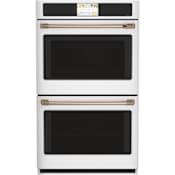 Cafe Professional 30 Inch Wide 10 Cu. Ft. Double Electric Oven with Convection and LCD Touch Display Matte White / Brushed Bronze