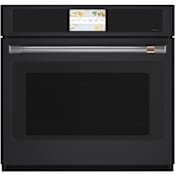 Cafe Professional 30 Inch Wide 5 Cu. Ft. Single Electric Oven with Steam Clean and Convection Matte Black / Brushed Stainless