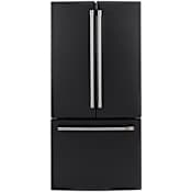 Cafe 33 Inch Wide 18.6 Cu. Ft. Counter Depth French Door Refrigerator Matte Black / Brushed Stainless